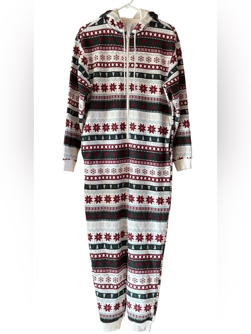 Fabletics Cozy Fleece Fair Isle Hooded Loungewear Holiday Sz S NWOT